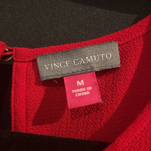 Red open shoulder Vince Camuto long sleeve blouse size medium women’s - Picture 3 of 5